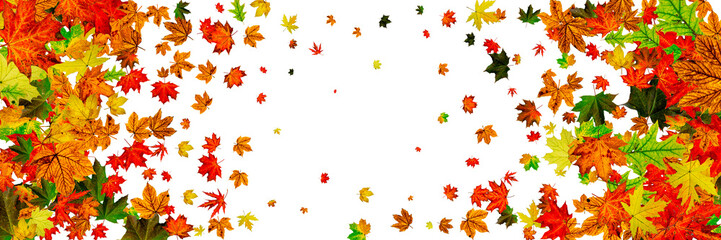 Autumn leaves wind. November falling pattern background. Season concept