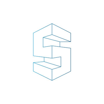 3d letter s vector logo design