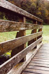 Wooden Fence In a Park in the countryside
