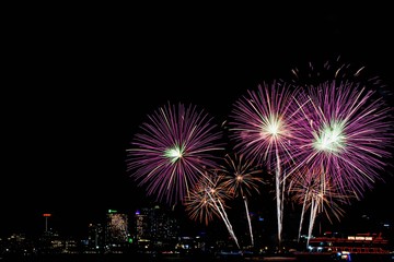 Pattaya,Chonburi, Thailand. Nov-29-2019 International Fireworks Festival 2019 Pattaya.