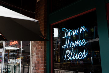 Fototapeta na wymiar down home blues neon sign