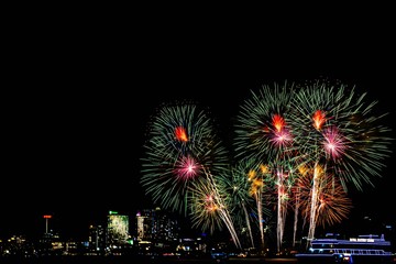 Pattaya,Chonburi, Thailand. Nov-29-2019 International Fireworks Festival 2019 Pattaya.