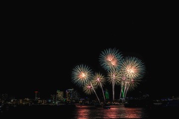 Pattaya,Chonburi, Thailand. Nov-29-2019 International Fireworks Festival 2019 Pattaya.