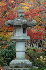 japanese lantern in an autumn garden