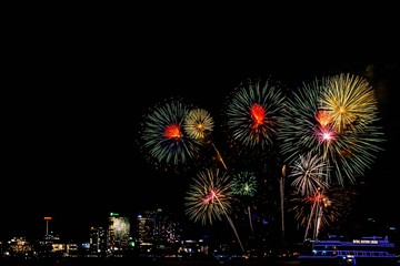 Pattaya,Chonburi, Thailand. Nov-29-2019 International Fireworks Festival 2019 Pattaya.