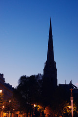Fototapeta premium church at sunset, dublin, irland