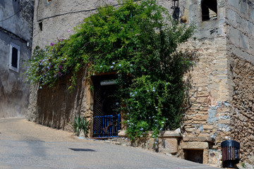 Fototapeta na wymiar narrow street in old town, mallorca, island, spain