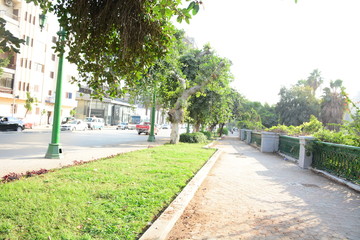 Kornish street in Cairo Egypt on the bank of the river nile