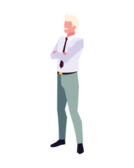businessman with arms crossed on white background