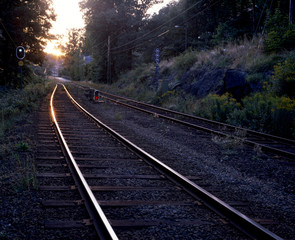 train on railway, sweden, nacka, stocholm