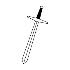 sword long on white background