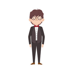 wedding groom man cartoon character in suit