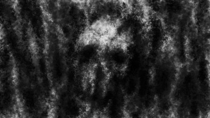 Skull face face in the mold wall. Illustration in the horror genre.