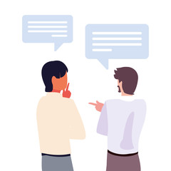 Fototapeta premium businessmen with speech bubble on white background