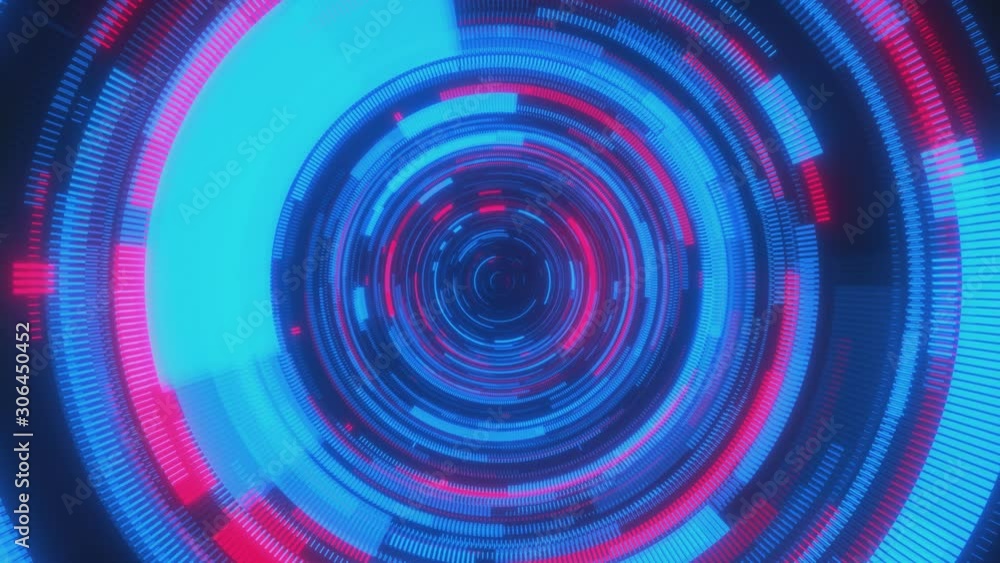 Poster looped animation. looped animation. abstract background. moving through hyperspace with bright circl