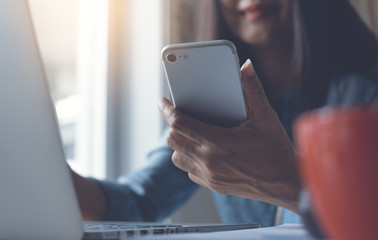 Businesswoman using smartphone