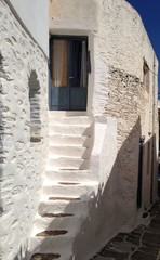 traditional village house entry in greece