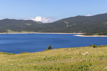 Summer view of Belmeken Reservoir, Rila mountain, Bulgaria