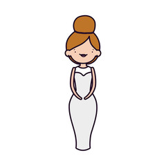 wedding bride woman elegant dress cartoon character