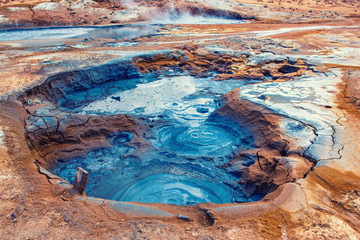 Geothermal area Hverir, Iceland.