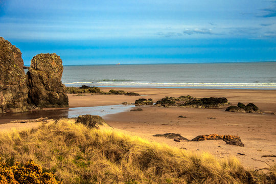 St Cyrus Beach, Montrose, Aberdeenshire, Scotland, UK