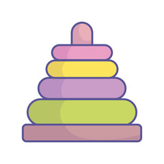 baby shower play pyramid toy icon
