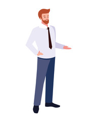businessman standing on white background