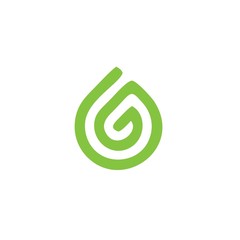 Modern G letter green eco concept company logo vector template