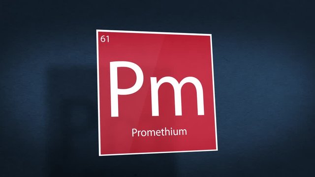 Periodic Table of Elements Cinematic Animated Series - Element Promethium hovering in space