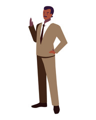 businessman standing on white background