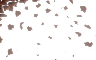 3D визуализация. Фон с кусочками шоколада