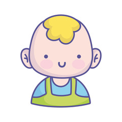 baby shower cute little boy character icon
