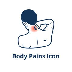 Body pains icon. Back pain linear icon