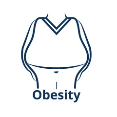 Obesity icon. Abnormal body weight conceptual illustration