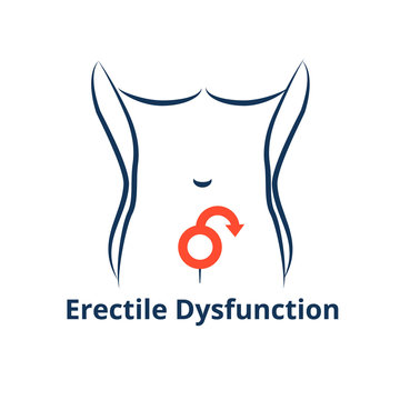 Erectile disfunction icon. Sexual wealness conceptual illustration