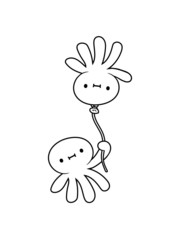 Tintenfisch mit Luftballon 