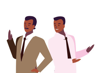 Fototapeta premium cute businessmen with various views, poses and gestures