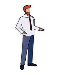 businessman standing on white background