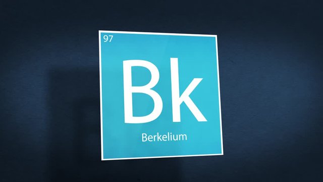 Periodic Table of Elements Cinematic Animated Series - Element Berkelium hovering in space