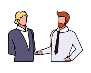 cute businessmen with various views and poses