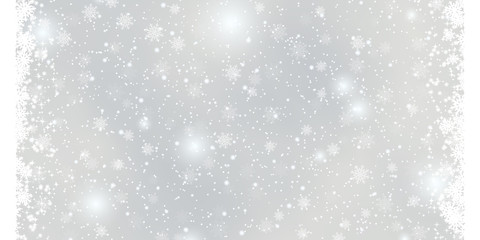 Fototapeta premium Christmas and New Year heavy snowfall vector background