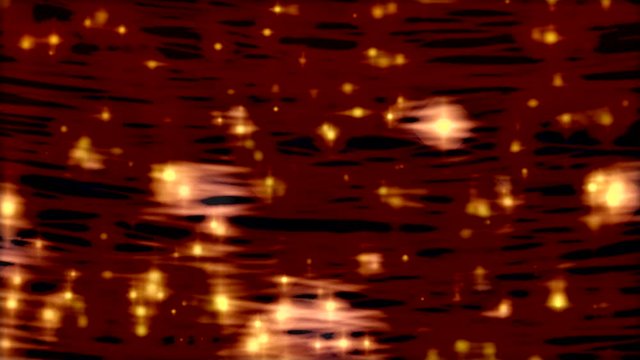 Luzes coloridas tons amarelos piscando em movimento
