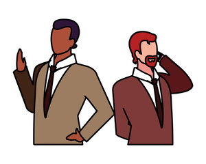 cute businessmen with various views and poses