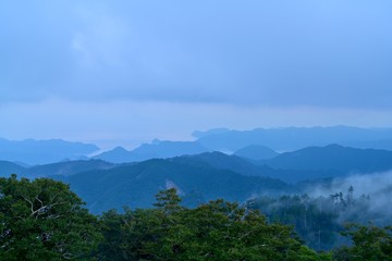 大台ケ原日出ヶ岳山頂で見た幻想的な雲海の情景
