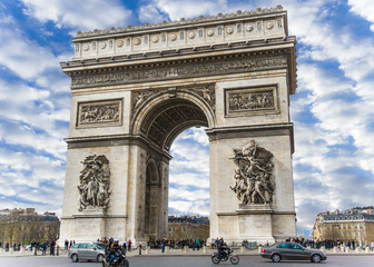 Fototapeta na wymiar Arch of Triumph in Paris France.