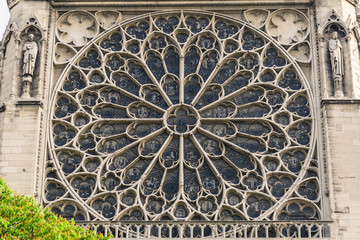 Notre Dame de Paris. The south-west side of the Notre Dame Cathedral in Paris, France.