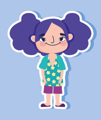 cartoon character animation little girl sticker style