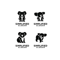 set of mom and kid koala black logo icon design vector © Alpha Vector