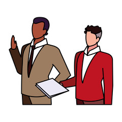 cute businessmen with various views and poses