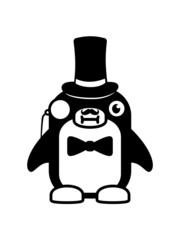 Sir von Pinguin frech liebe tier zoo kalt clipart comic cartoon
